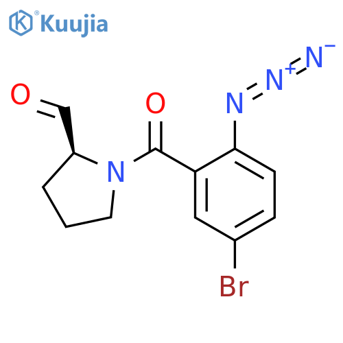 2-Pyrrolidinecarboxaldehyde, 1-(2-azido-5-bromobenzoyl)-, (S)- structure