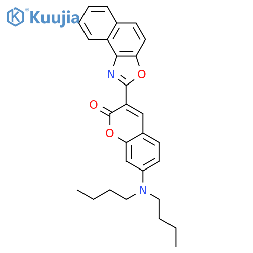 2H-1-Benzopyran-2-one, 7-(dibutylamino)-3-naphth[1,2-d]oxazol-2-yl- structure