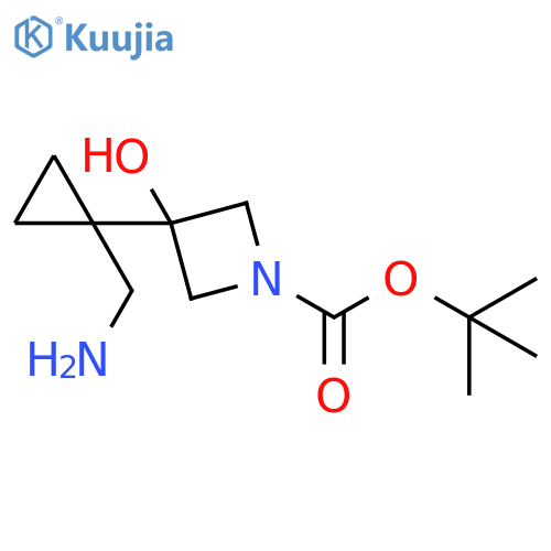 1-Azetidinecarboxylic acid, 3-[1-(aminomethyl)cyclopropyl]-3-hydroxy-, 1,1-dimethylethyl ester structure