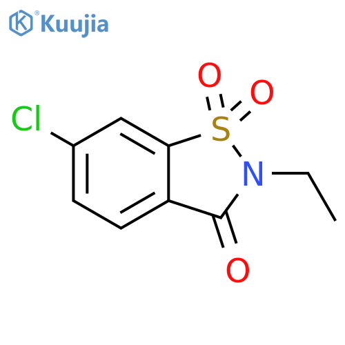 1,2-Benzisothiazol-3(2H)-one, 6-chloro-2-ethyl-, 1,1-dioxide structure