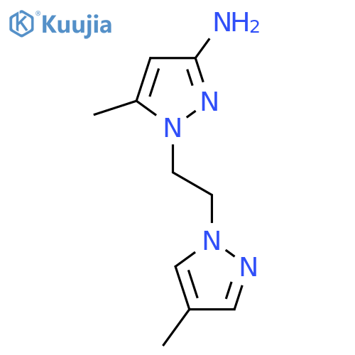 5-methyl-1-[2-(4-methyl-1H-pyrazol-1-yl)ethyl]-1H-pyrazol-3-amine structure