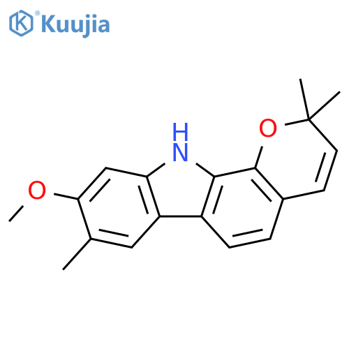 Pyrano[2,3-a]carbazole,2,11-dihydro-9-methoxy-2,2,8-trimethyl- structure