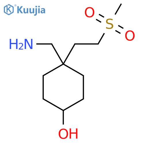 4-(Aminomethyl)-4-(2-methanesulfonylethyl)cyclohexan-1-ol structure
