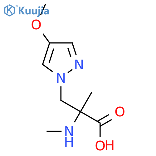 3-(4-methoxy-1H-pyrazol-1-yl)-2-methyl-2-(methylamino)propanoic acid structure