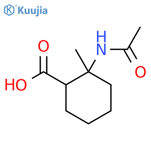 2-Acetamido-2-methylcyclohexane-1-carboxylic acid structure