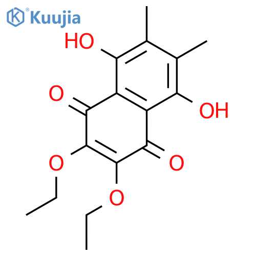 1,4-Naphthalenedione, 2,3-diethoxy-5,8-dihydroxy-6,7-dimethyl- structure