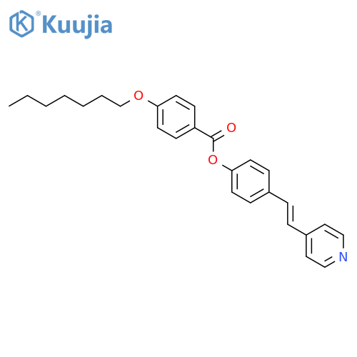 Benzoic acid, 4-(heptyloxy)-, 4-[2-(4-pyridinyl)ethenyl]phenyl ester structure