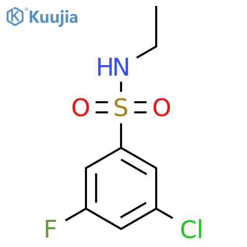 3-chloro-N-ethyl-5-fluorobenzene-1-sulfonamide structure