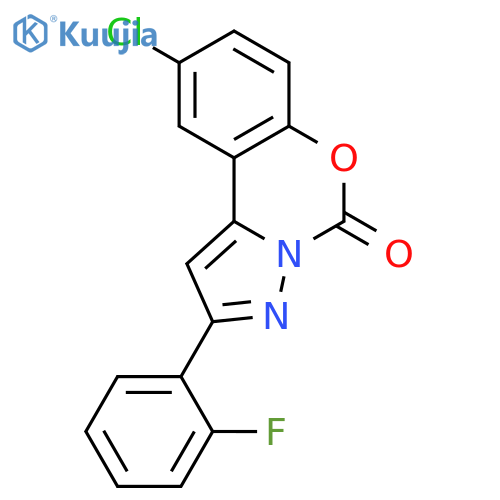 5H-Pyrazolo[1,5-c][1,3]benzoxazin-5-one, 9-chloro-2-(2-fluorophenyl)- structure