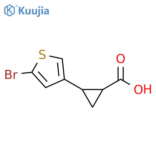 Cyclopropanecarboxylic acid, 2-(5-bromo-3-thienyl)- structure