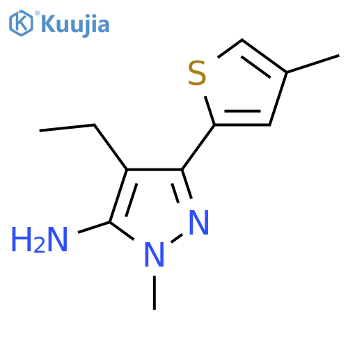 4-ethyl-1-methyl-3-(4-methylthiophen-2-yl)-1H-pyrazol-5-amine structure