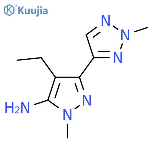 4-ethyl-1-methyl-3-(2-methyl-2H-1,2,3-triazol-4-yl)-1H-pyrazol-5-amine structure