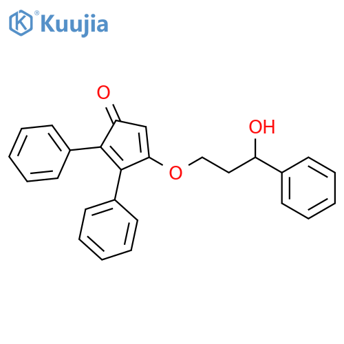 2,4-CYCLOPENTADIEN-1-ONE, 4-(3-HYDROXY-3-PHENYLPROPOXY)-2,3-DIPHENYL- structure