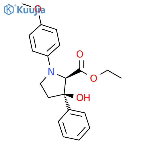 ethyl (2S,3S)-3-hydroxy-1-(4-methoxyphenyl)-3-phenylpyrrolidine-2-carboxylate structure
