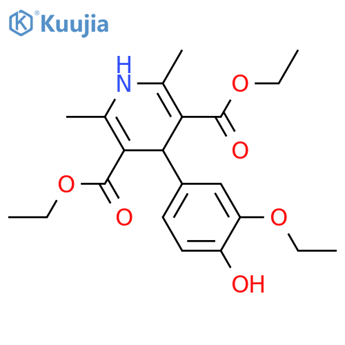 3,5-Pyridinedicarboxylic acid,4-(3-ethoxy-4-hydroxyphenyl)-1,4-dihydro-2,6-dimethyl-, diethyl ester structure