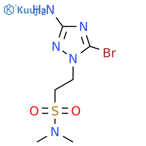 2-(3-amino-5-bromo-1H-1,2,4-triazol-1-yl)-N,N-dimethylethane-1-sulfonamide structure