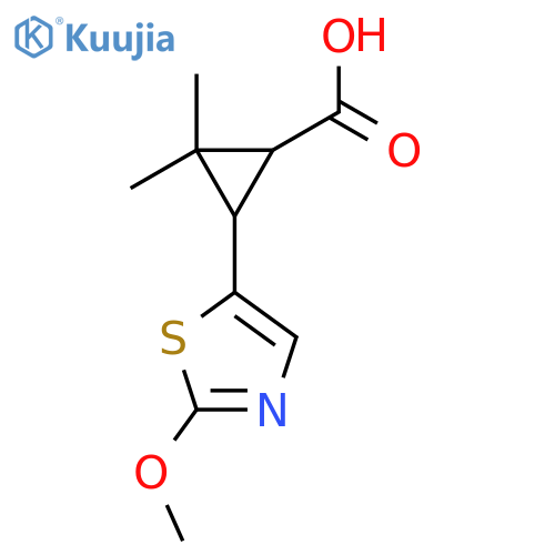 3-(2-Methoxy-1,3-thiazol-5-yl)-2,2-dimethylcyclopropane-1-carboxylic acid structure