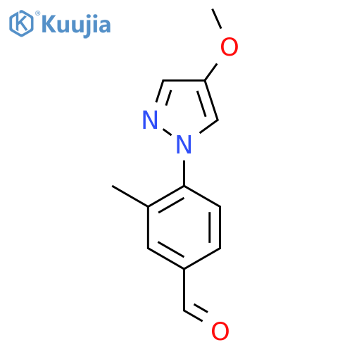 4-(4-methoxy-1H-pyrazol-1-yl)-3-methylbenzaldehyde structure