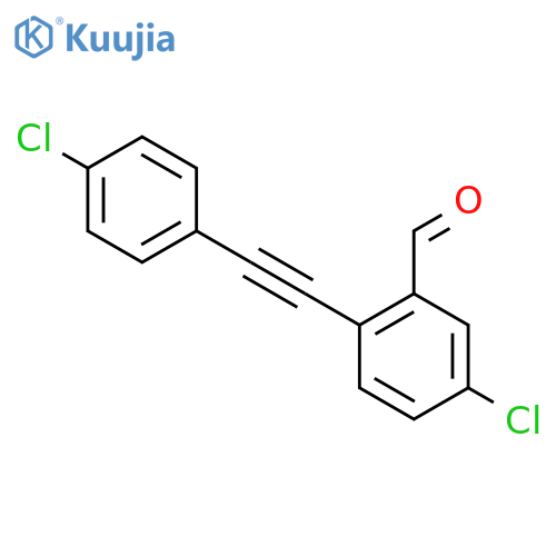 5-Chloro-2-((4-chlorophenyl)ethynyl)benzaldehyde structure