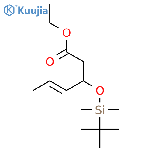 4-Hexenoic acid, 3-[[(1,1-dimethylethyl)dimethylsilyl]oxy]-, ethyl ester structure
