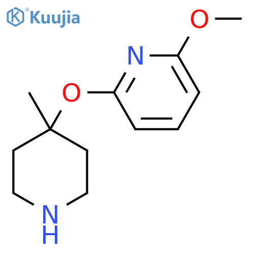 2-Methoxy-6-[(4-methylpiperidin-4-yl)oxy]pyridine structure