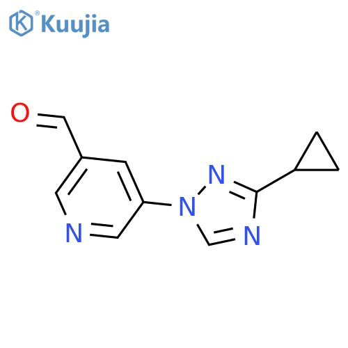 5-(3-cyclopropyl-1H-1,2,4-triazol-1-yl)pyridine-3-carbaldehyde structure