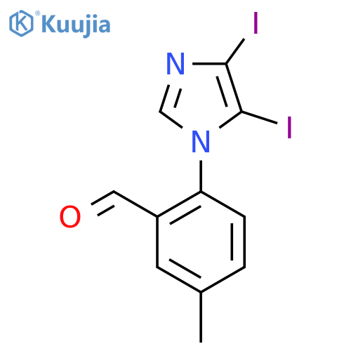 2-(4,5-diiodo-1H-imidazol-1-yl)-5-methylbenzaldehyde structure