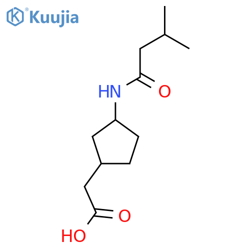 2-[3-(3-Methylbutanamido)cyclopentyl]acetic acid structure
