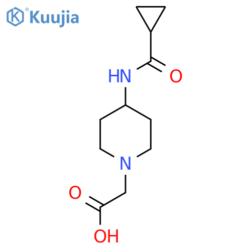 2-[4-(Cyclopropanecarbonylamino)piperidin-1-yl]acetic acid structure