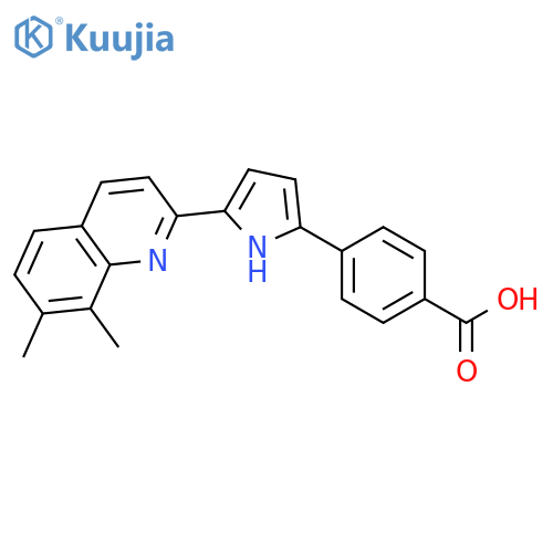 Benzoic acid, 4-[5-(7,8-dimethyl-2-quinolinyl)-1H-pyrrol-2-yl]- structure