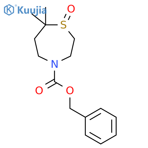 Benzyl 7,7-dimethyl-1-oxo-1lambda4,4-thiazepane-4-carboxylate structure
