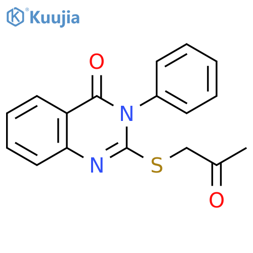 2-[(2-oxopropyl)sulfanyl]-3-phenyl-3,4-dihydroquinazolin-4-one structure