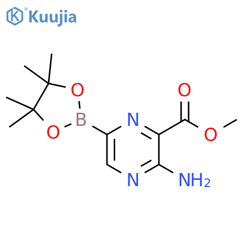 3-Amino-6-(4,4,5,5-tetramethyl-[1,3,2]dioxaborolan-2-yl)-pyrazine-2-carboxylic acid methyl ester structure