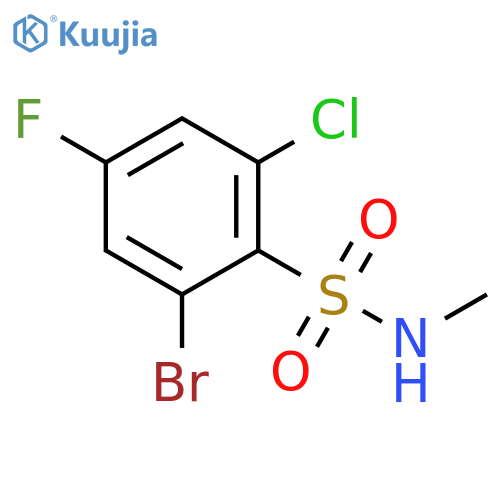 2-bromo-6-chloro-4-fluoro-N-methylbenzene-1-sulfonamide structure