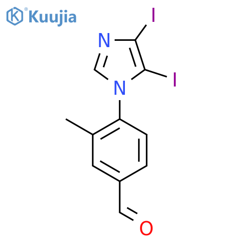 4-(4,5-diiodo-1H-imidazol-1-yl)-3-methylbenzaldehyde structure