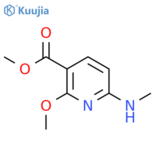 3-Pyridinecarboxylicacid, 2-methoxy-6-(methylamino)-, methyl ester structure