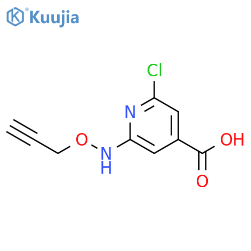 2-chloro-6-(prop-2-yn-1-yloxy)aminopyridine-4-carboxylic acid structure