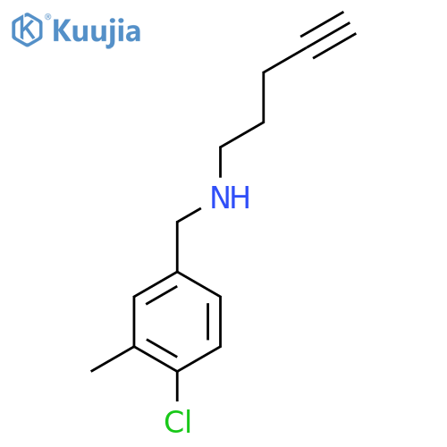 (4-chloro-3-methylphenyl)methyl(pent-4-yn-1-yl)amine structure