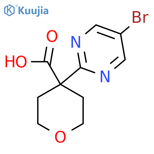4-(5-Bromopyrimidin-2-yl)oxane-4-carboxylic acid structure