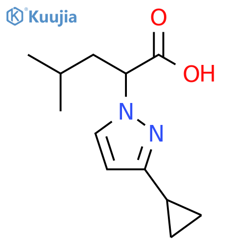 1H-Pyrazole-1-acetic acid, 3-cyclopropyl-α-(2-methylpropyl)- structure