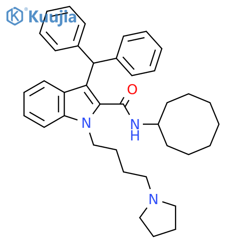 1H-Indole-2-carboxamide,N-cyclooctyl-3-(diphenylmethyl)-1-[4-(1-pyrrolidinyl)butyl]- structure