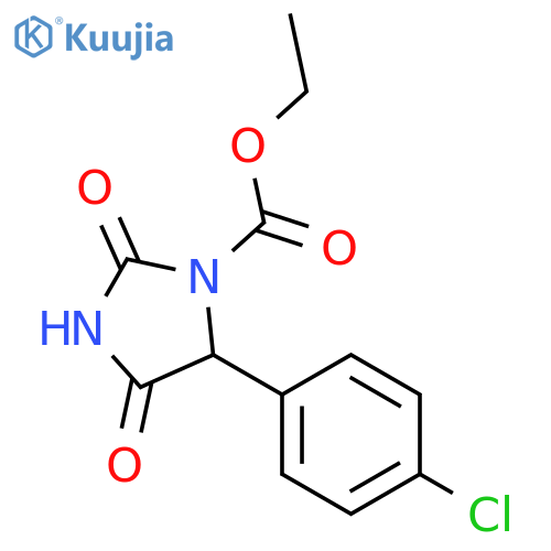 Ethyl 5-(4-chlorophenyl)-2,4-dioxoimidazolidine-1-carboxylate structure