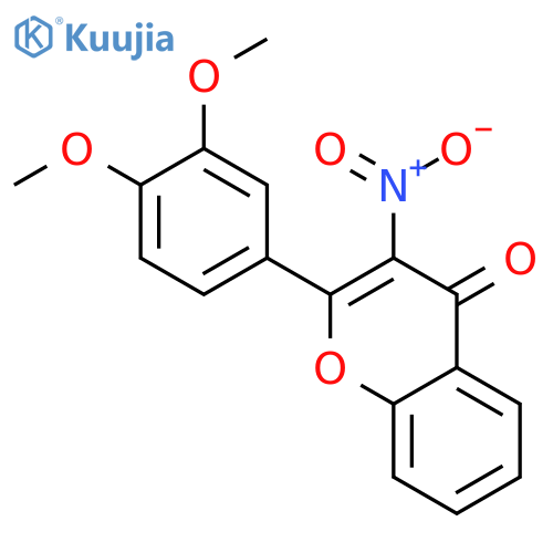 4H-1-Benzopyran-4-one, 2-(3,4-dimethoxyphenyl)-3-nitro- structure