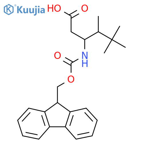 3-({[(9H-fluoren-9-yl)methoxy]carbonyl}amino)-4,5,5-trimethylhexanoic acid structure