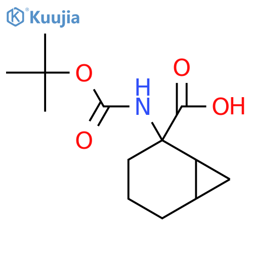 2-[(2-Methylpropan-2-yl)oxycarbonylamino]bicyclo[4.1.0]heptane-2-carboxylic acid structure