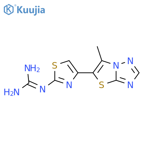 N-[4-(6-Methyl[1,3]thiazolo[3,2-b][1,2,4]triazol-5-yl)-1,3-thiazol-2-yl]guanidine structure