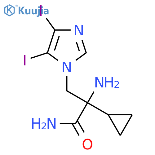 2-amino-2-cyclopropyl-3-(4,5-diiodo-1H-imidazol-1-yl)propanamide structure