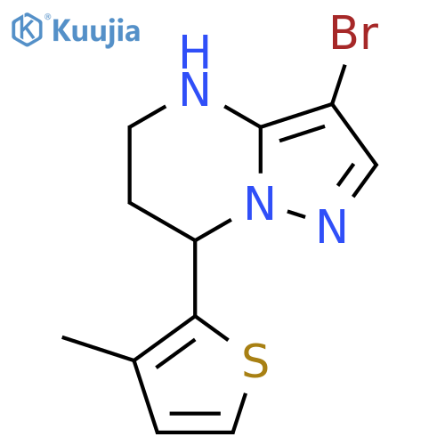 3-bromo-7-(3-methylthiophen-2-yl)-4H,5H,6H,7H-pyrazolo[1,5-a]pyrimidine structure