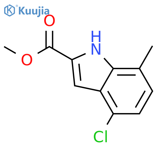 1H-Indole-2-carboxylic acid, 4-chloro-7-methyl-, methyl ester structure