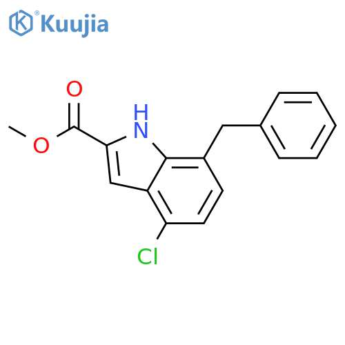 1H-INDOLE-2-CARBOXYLIC ACID, 4-CHLORO-7-(PHENYLMETHYL)-, METHYL ESTER structure